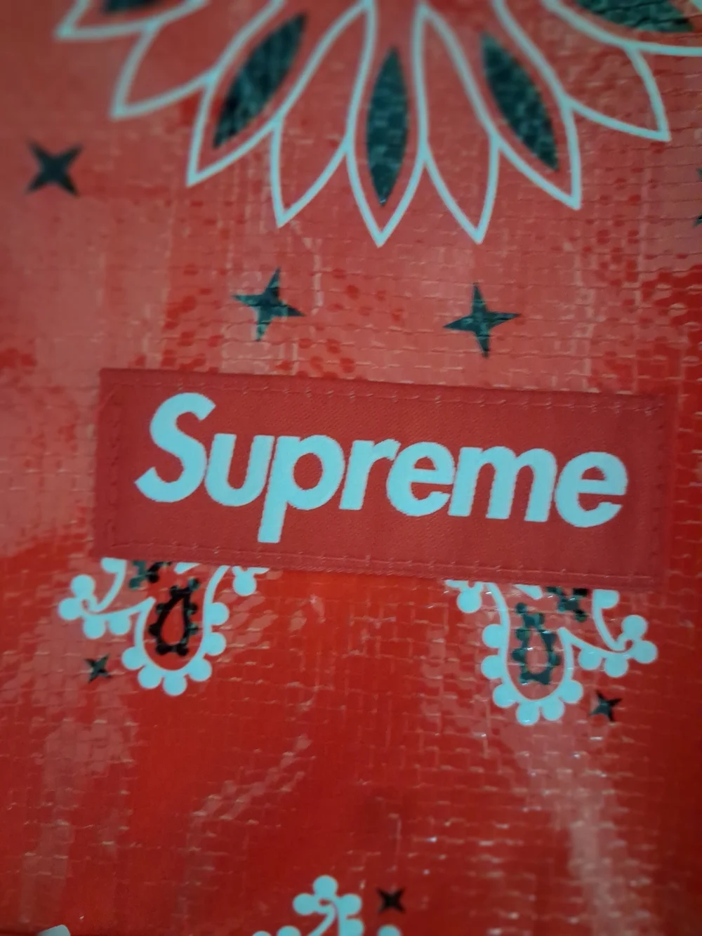Supreme Red Bandana-Print Tote